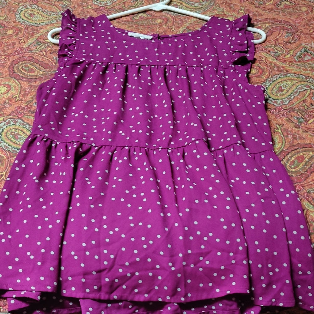 Maurices Purple Polka Dot Blouse